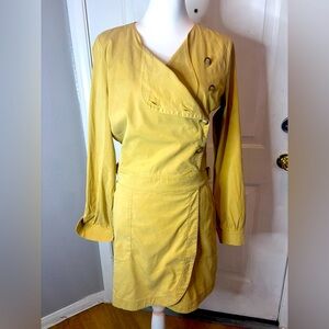Sezane | nwot size 8 | Elivira long sleeve mini dress in sand. Adjustable fit.